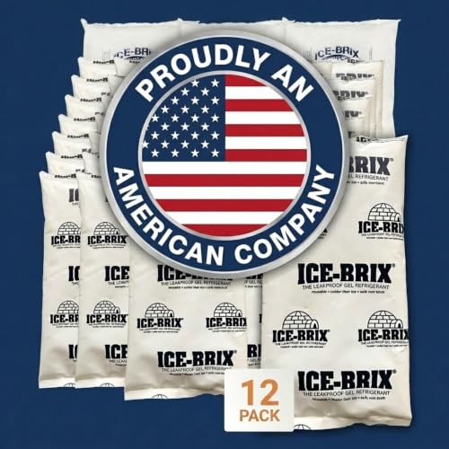 Medium Reusable Gel Ice Packs for Shipping - 8x6 Inches, 24 oz, 12 Pack