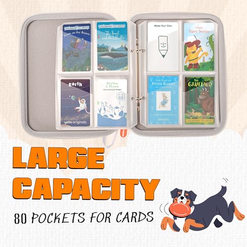 Blue Card Binder for Yoto Player Cards with 80 Pockets Hard EVA Case