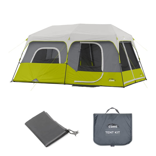 CORE 9 Person Instant Cabin Tent with Footprint and Tent Kit