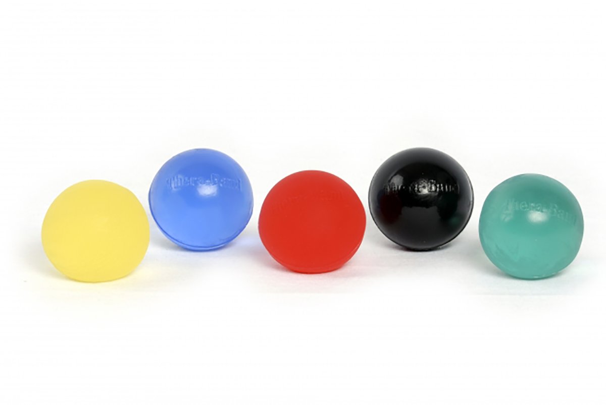 THERABAND Hand Exerciser, Ball For Hand, Wrist, Finger, Forearm, Grip Strengthening & Therapy, Squeeze Ball to Increase Hand Flexibility & Relieve Joint Pain, Red, Soft, Beginner