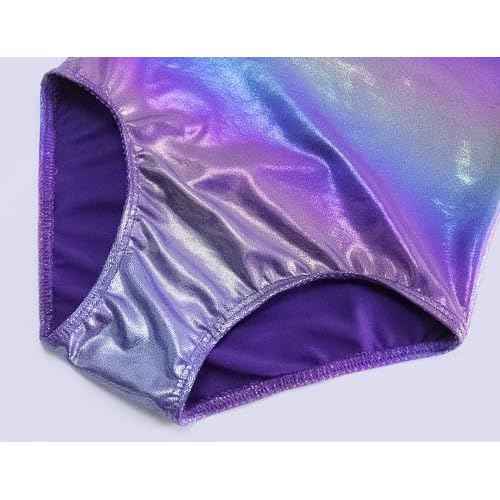 Gymnastics Leotard for Girls Long Sleeve Tumbling Outfit Sparkly Athletic Dance Bodysuit Size 2-12 Years Old