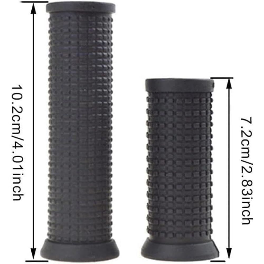 2Pcs Black Bike Bicycle Long/Short Handlebar Grips for Twising Shifter, Shockproof Anti Slip Parts, Cycling Parts and Components Anti Slip Soft Rubber Bike Grips (Long Short)