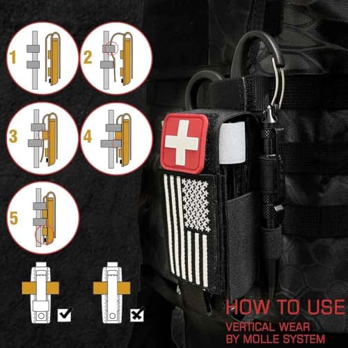 2 Pack Tourniquet Pouch with Laser Cut Molle System for Duty Belt - Black