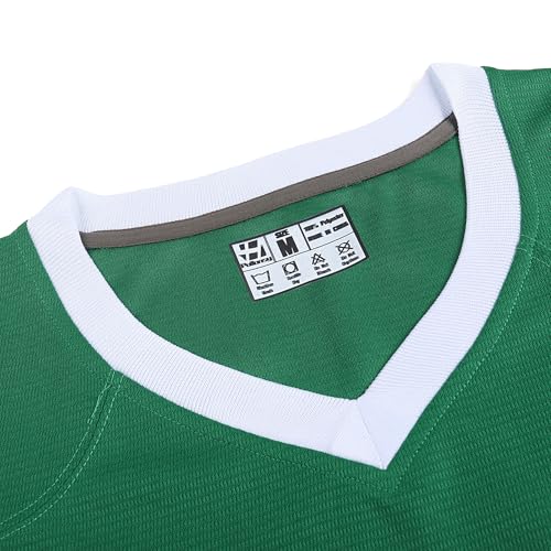 X-Large White Stripe Kelly Green American Football Jersey for Men Unisex Replica Sports Shirt