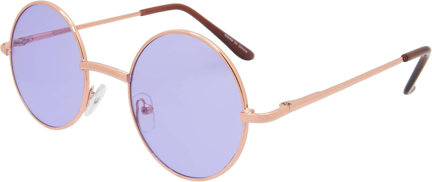 OWL Round Sunglasses Metal Frame Hippie Sunglasses UV400 Polycarbonate Circle Lens John Lennon Sunglasses for Men Women