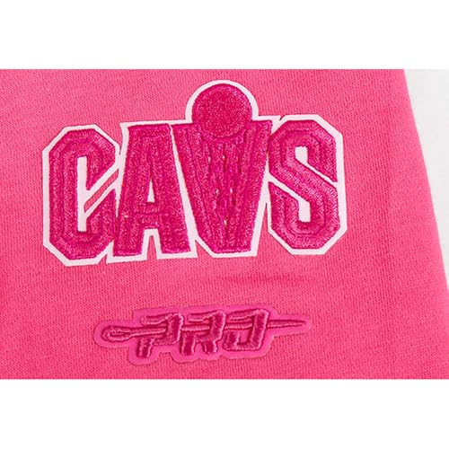 Big Girls NBA Classic Triple Pink Fleece Crewneck Sweatshirt - Cleveland Cavaliers Medium