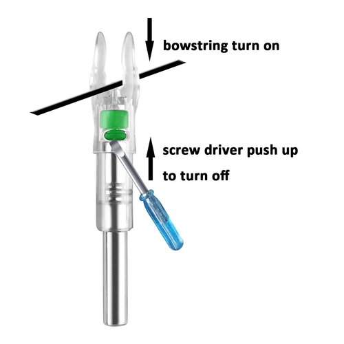 LEANPRO 6/12 PCS S Lighted Nocks for Arrows .244"/6.2mm Inside Diameter Lighted Arrow Nocks for Archery Hunting (6 PCS - Green)
