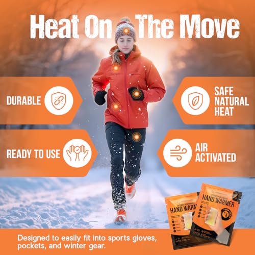 Disposable Hand Warmers Pack 40 Pairs - 11 Hour Natural Heat, Easy Activation