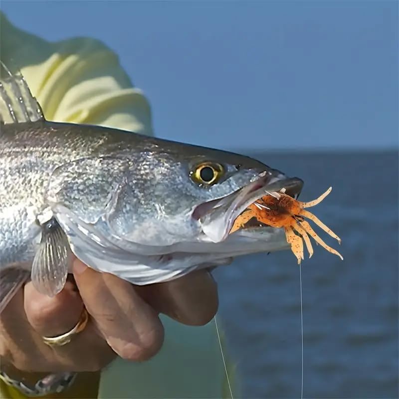 3pcs Bass Fishing Lures,Catfish Lures,Bionic Crab Baits for Octopus, Artificial Silicone Soft Lure with Hook for Saltwater, Winter Fishing Tackle