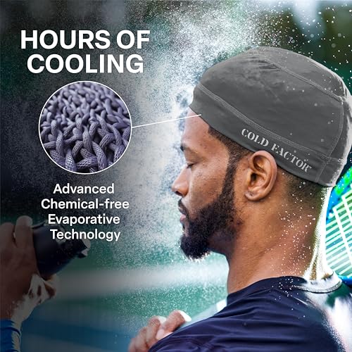 COLD FACTOR Instant Cooling Skull Cap & Helmet Liner 2 Pack | UPF 50+, Lite Chemical-Free Evaporative Cooling, Lasts 2+ Hours