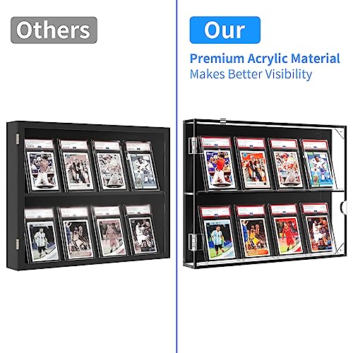 NIUBEE Horizontal Graded Card Display Case for Baseball PSA Slab - Clear Acrylic