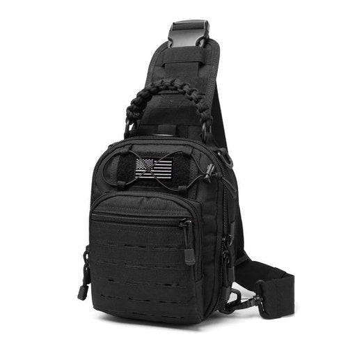 Vincent King Tactical Sling Bag, Tactical Bags for Men, Tool Backpack,Tactical Shoulder Bag,Chest Bag,EDC Pouch with US Patch(black)