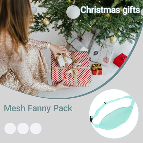 Beach Mesh Fanny Pack, Seashell Bag Mesh Beach Bag Breathable Waterproof Adjustable Belt Portable Lightweight Outdoor Sports Waist Pack for Travel