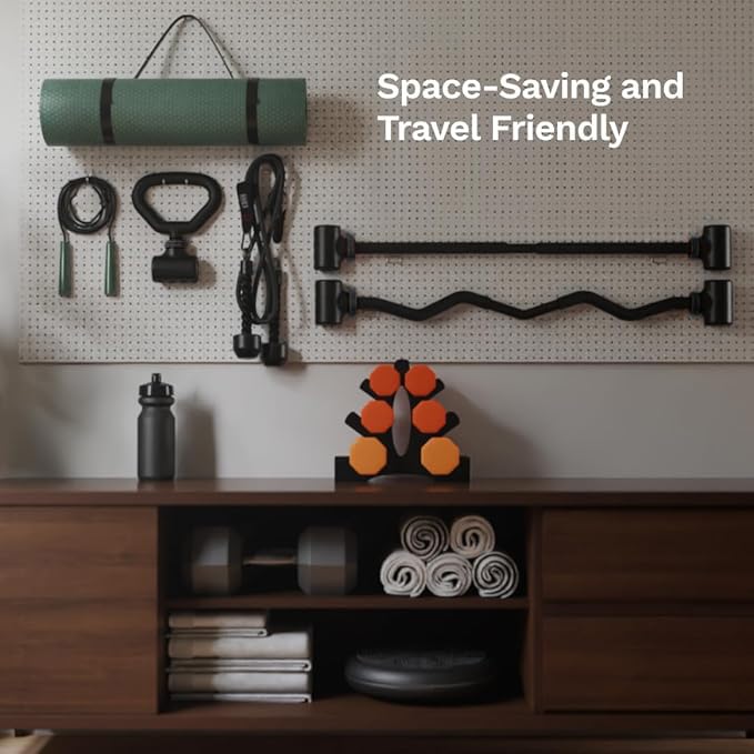 Jayflex Hyperbell Bar - Convert Dumbbells to Barbell Set for Home Fitness - Adjustable & 200 lb Capacity Weight Barbell for Weight Lifting