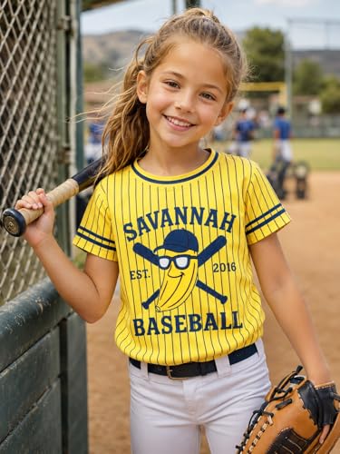 Kids Baseball Shirt Toddler Boys Girls Short Sleeve Sport Tee for Team Fans