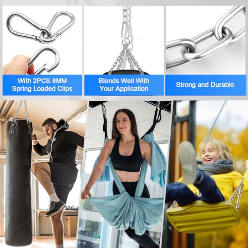 Heavy Duty Stainless Steel Chains - 25.8 Inch Adjustable Swing & Punching Bag Chain