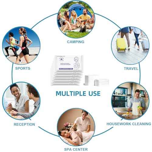 30 Pcs Disposable Washcloths for Travel Compressed Towels Cotton Thick Portable Reusable Face Towel Tablets Outdoor Camping Hiking Sports Beauty Salon Cleaning Travel Kit for Hotel 11.8 x 9.5 inches