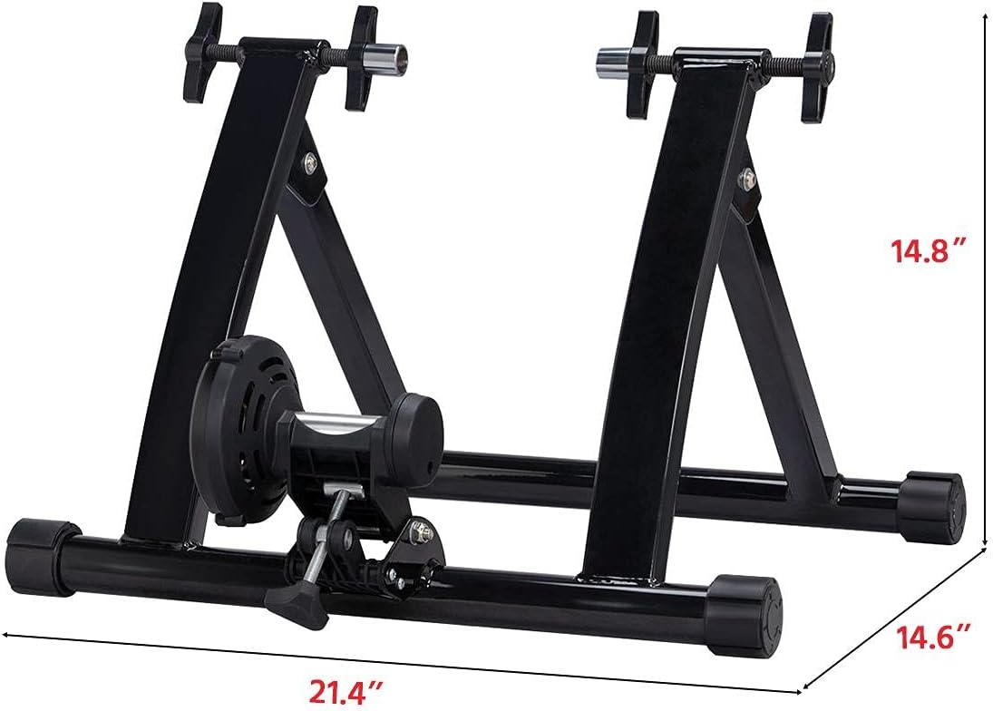 Yaheetech Bike Trainer Stationary Bike Stand Magnetic Bike Trainer Stand for Indoor Riding Premium Steel Bicycle Trainer Accessories Fits for 26in-28in, 700C Wheels