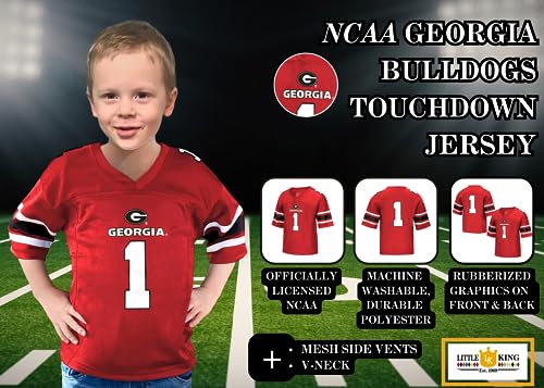Toddler Football Jersey - Georgia Bulldogs Red 4T - Little King NCAA Team Uniform