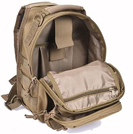 REEBOW GEAR Tactical Sling Bag Pack Military Rover Shoulder Sling Backpack Molle Assault Range Bag Everyday Carry Diaper Bag Day Pack Small Tan