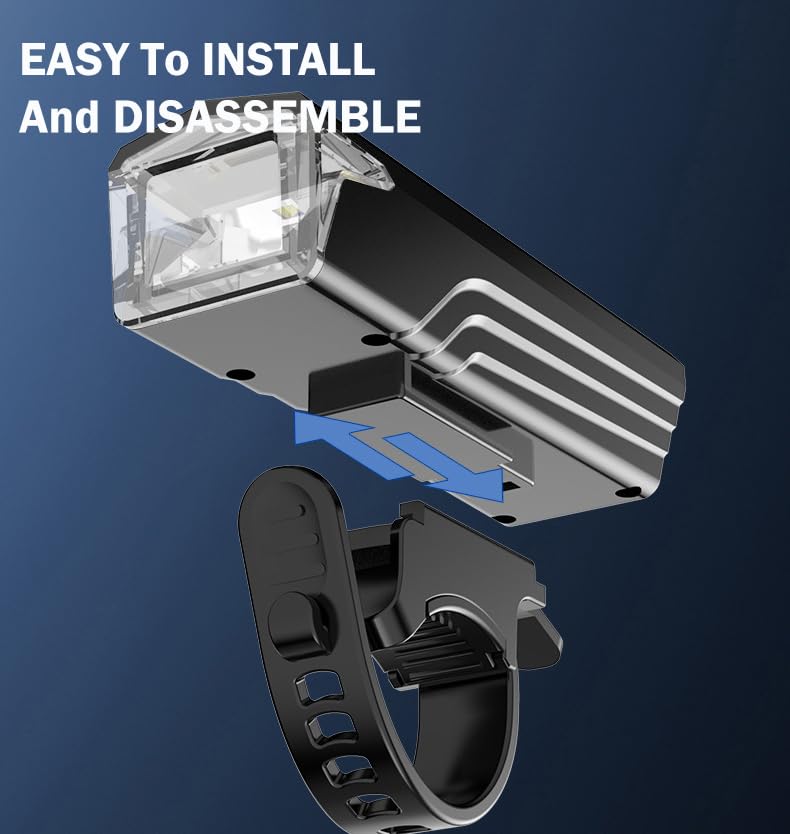 4 Pack Bike Lights Front and Back,Rechargeable USB-C Strong Brightness Bike Headlight and Tail Light,Waterproof Bicycle Light for Mountain,Road,Commuter Cycling -Fits All Bikes