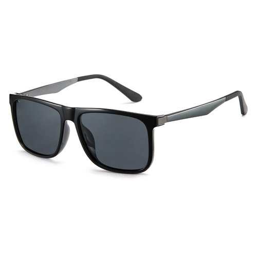 Cyxus Polarized Sunglasses Men Spring Hinges Metal Frame UV400 Protection Square Sun Glasses 1074