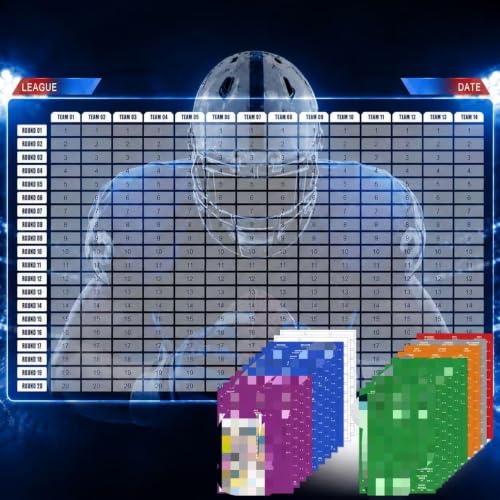 WishWeaver Blue Fantasy Football Draft Board Kit 2026-2027 with 690+ Labels