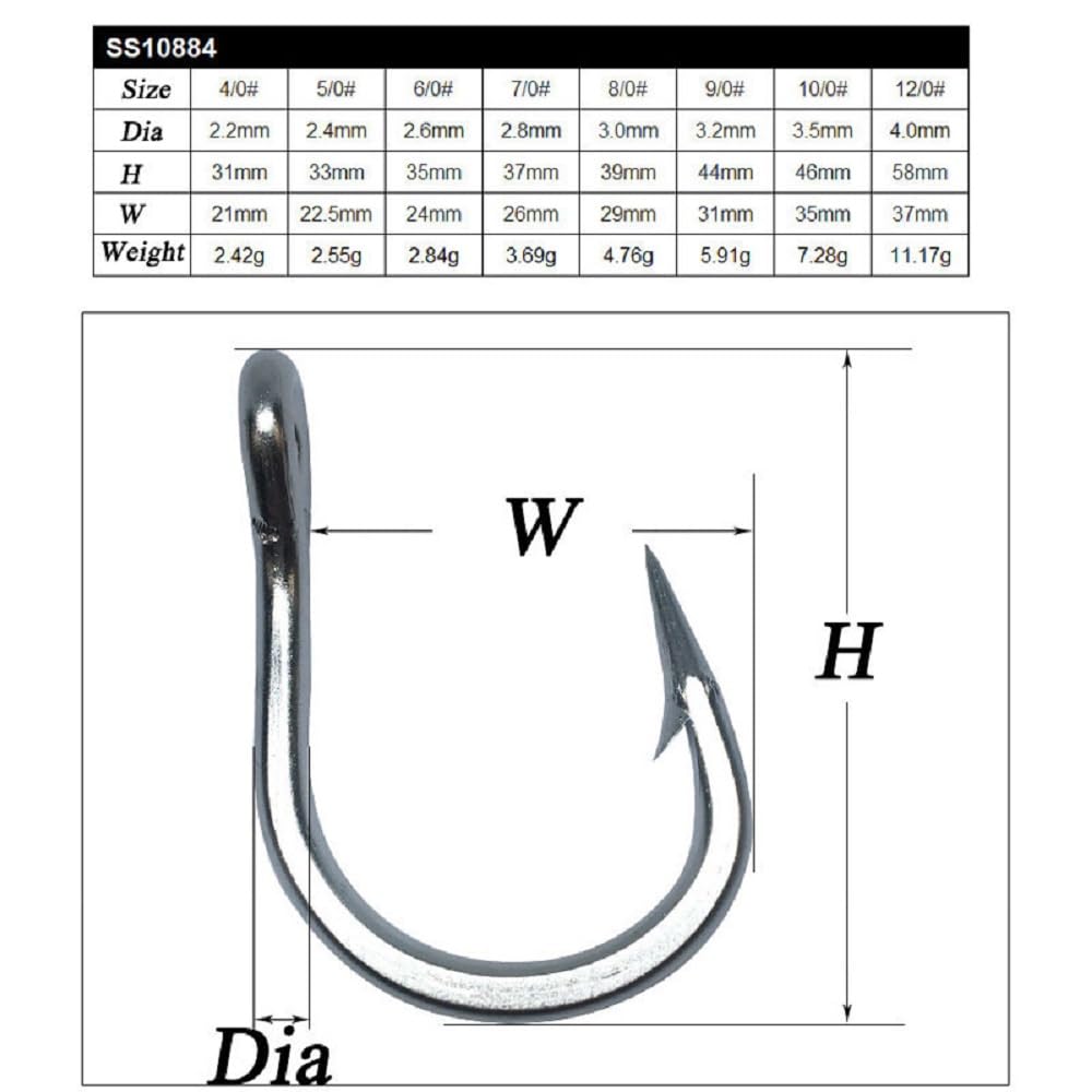 Feianoto 4 Pairs Fishing Double Barbed Jig Hook Kevlar Line 6X Extra Strong Strength Slow Fast Jigging Assist Saltwater Hooks Jigs Lure Circle Hook (4/0)
