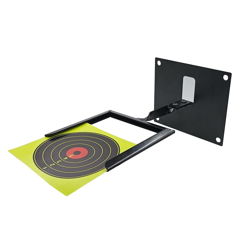 Simple Reinforcement Hard Steel Made 14 * 14 cm Paper Target Holder with Base and Comes with 20 Pcs Splatter Paper Target Use for Air Soft/Air Gun/Pistols/BB's