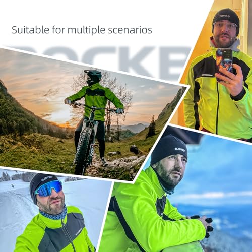 Winter Cycling Jacket for Men - Thermal Windproof Reflective MTB XX-Large Black Green
