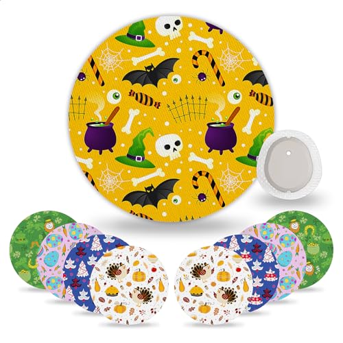 HONYOU 15Pack Dexcom G7 Over Patches Waterproof, 15 Days Long Stay Stelo Overpatch Halloween Festive Pattern Protective Adhesive CGM Sensor Covers No Hole, Hypoallergenic & Latex-Free, Sweatproof