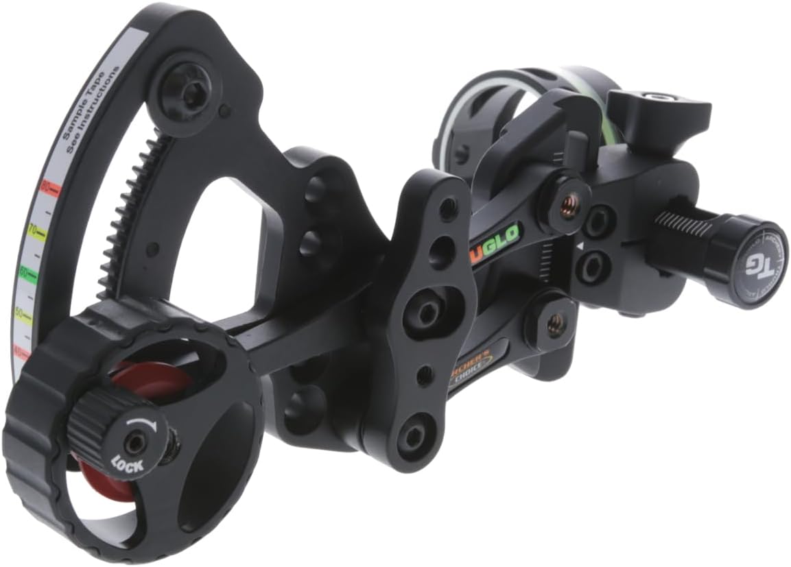 TRUGLO Range Rover Single-Pin Micro-Adjustable Archery Hunting Moving Bow Sight with Zero-in Adjustment Dial - Adjustable Quiver Mount & LED Light Included - Left & Right-Handed Configurations