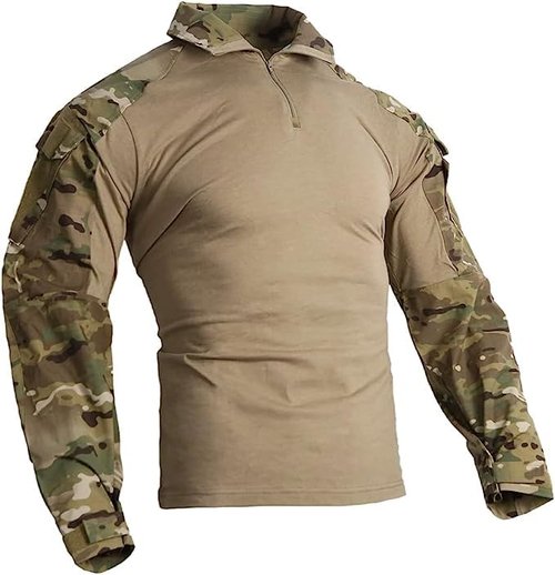 EMERSONGEAR Tactical Men Combat Shirt,Army Airsoft BDU Outdoor Shirt,G3 Paintball Long Sleeve T-Shirt Top