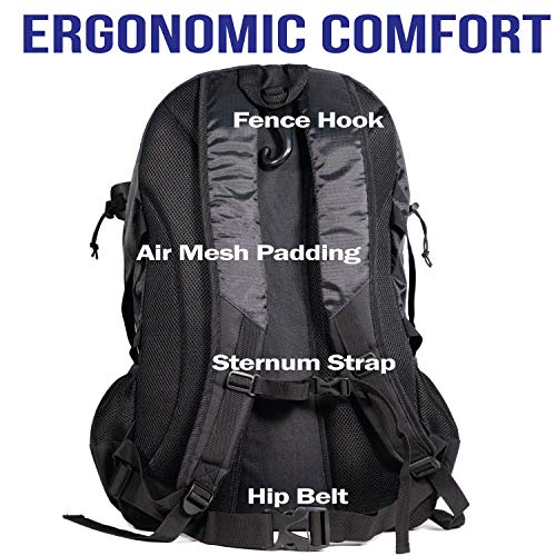 Athletico Lacrosse Bag - Extra Large Backpack for Field Hockey Equipment - Black