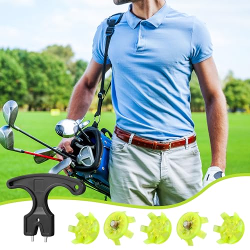 Golf Shoe Spikes Replacement Set with Wrench - Green, 50 Pieces