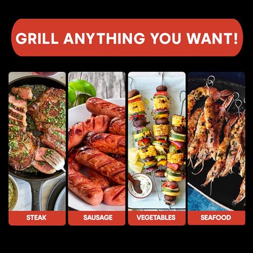 Heavy Duty Stainless Steel BBQ Baskets Set for Outdoor Grilling, 360° Rotation