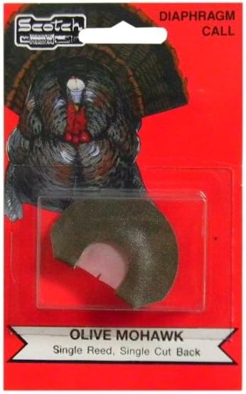 Pete Rickard's Scotch The Mohawk Olive Single Reed Turkey Diamphragm Mouth Call