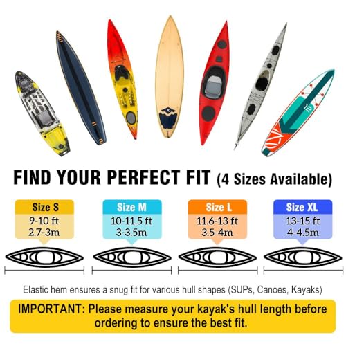 800D Heavy-Duty Waterproof Kayak Cover 10.1-11.5ft Outdoor Storage