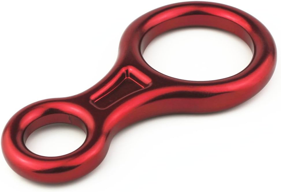 PROND Terminal 8 Descender, Climb Aluminum Figure 8 Descender Rigging Plate Heavy Duty, 35KN Aluminum Alloy Descender for Outdoor Climbing Rappel Gear Downhill Ring Equipment and Belay Device