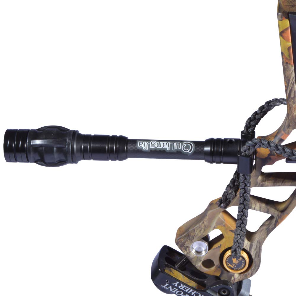 SHARROW Archery Bow Stabilizer Kit Carbon Fiber Stabilizer Dampen Weight Single Side V-bar Quick Disconnect for Compound Bow (10"&12")