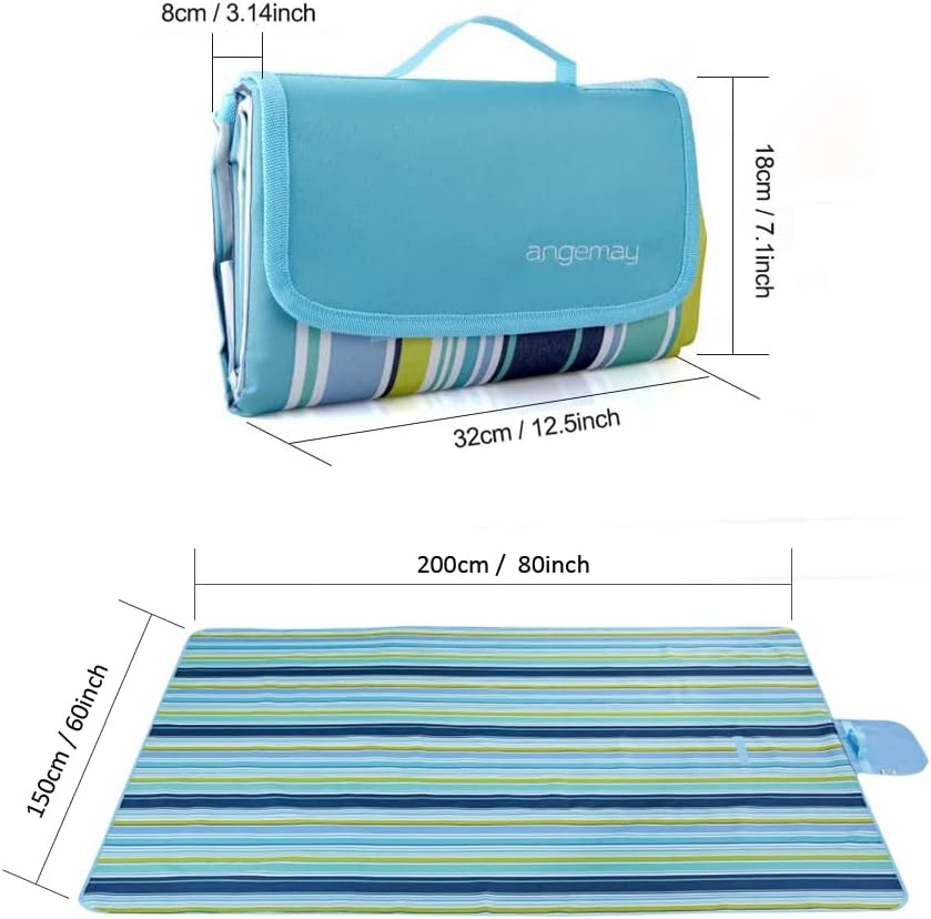 Angemay Outdoor & Picnic Blanket Extra Large Sand Proof and Waterproof Portable Beach Mat for Camping Hiking Festivals