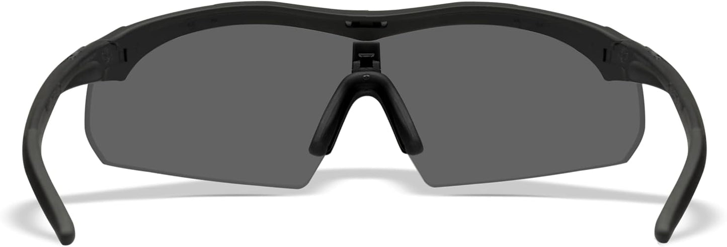 Wiley X Vapor Tactical Ballistic Shooting Sunglasses Matte Black Frame with Smoke Grey and Clear Lens Shields