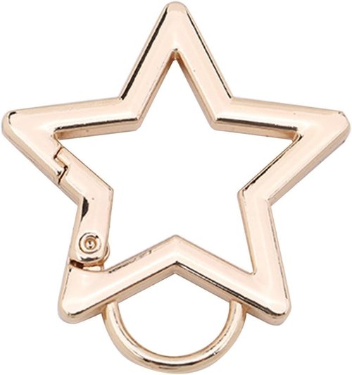 Silver Star Shaped Stainless Steel Keychain Clip Carabiner Snap Hook Holder Star Carabiner Hook Key Holder Carabiner Clip Keychain Carabiners for Keys and Wallet Accessory, Car Keychain