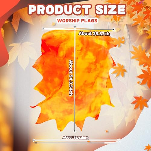 Worship Flags for Dance Church Praise Set - Orange Red 54x45 with Carrying Bag - Variation JQ-Orange-Red
