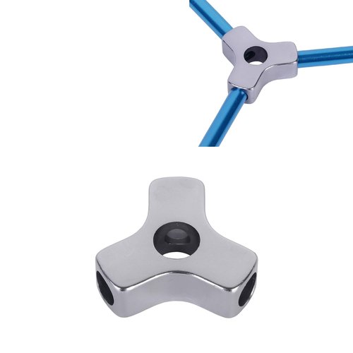 BRILLIANCE4U Tent Pole Connectors 3 Way, Tent Poles Hub, Aluminum Tent Parts for 9.5mm 3/8 in Aluminum Tent Poles 3 Pack
