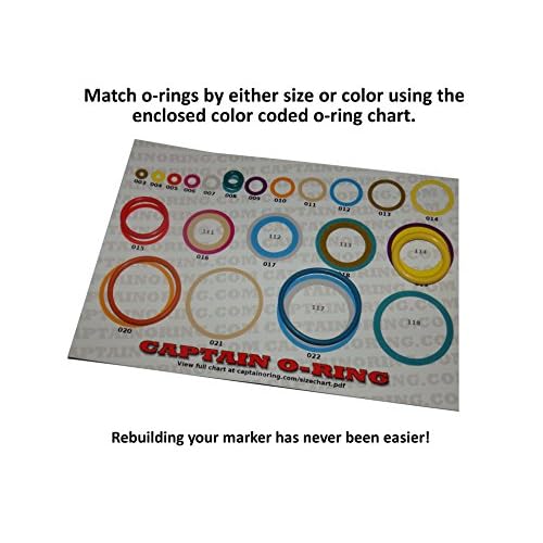 Tippmann 98, A5, X7, FT-12, Gryphon, Triumph, US Army - Color Coded 3X Oring Rebuild Kit