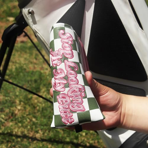 Craftsman Golf Club Head Cover for Driver Fairway Hybrid Putter Blade - Pink Checkered