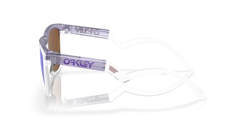 Oakley OO9289 Frogskins Hybrid Round Sunglasses, Matte Transparent Lilac/Clear/Prizm Violet, 55 mm