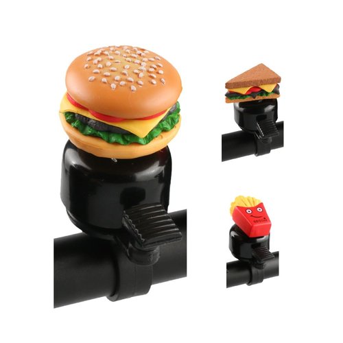 MAOMCIAI Kid's Bike Bell,Food Bike Bell,Bike Bell, Cute Cycling for Toddler Children Boys Girls,Bicycle Bell for Girls, Bike Horn, Toddler Bike Bells, Also Fit Balance Bike and Scooter (Hamburger)