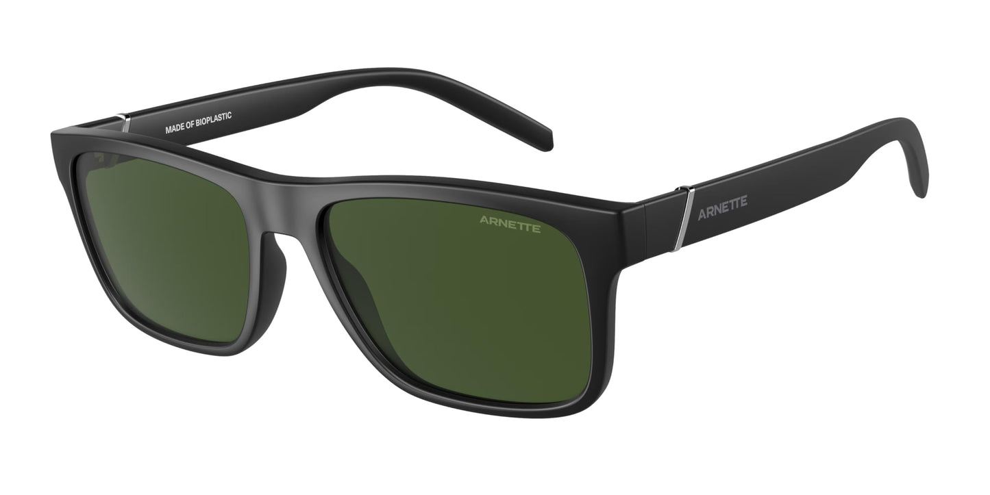 ARNETTE Bandra AN4298 275871 55MM Matte Black/Dark Green Square Sunglasses for Men +BUNDLE with ACCESSORY EYEWEAR KIT